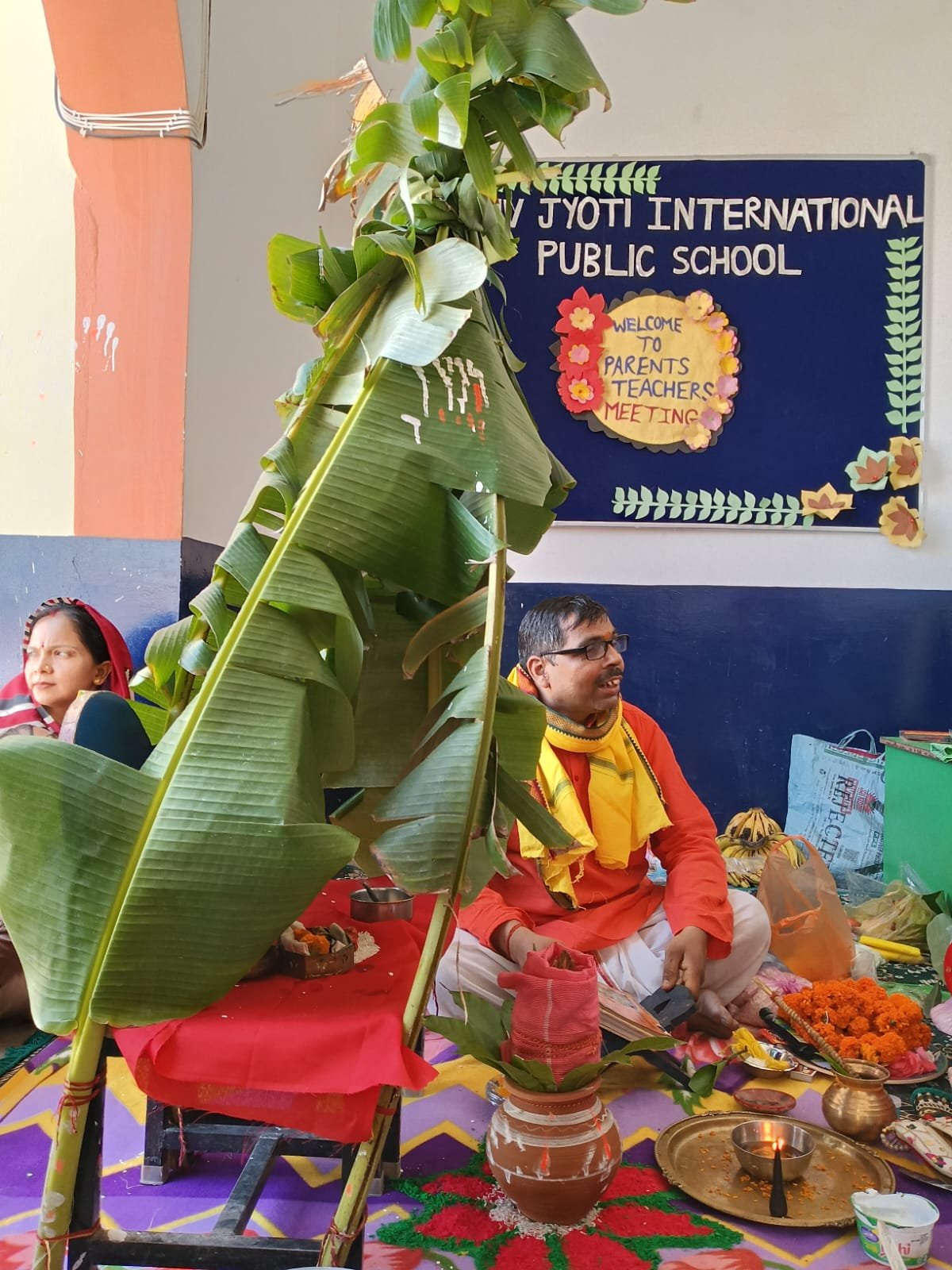 Pooja and cultural programme at Shiv Jyoti International Public School